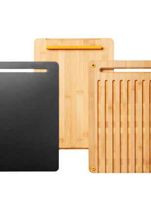 Fiskars Functional Form bamboo cutting board set, 3 pcs.